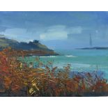 Gary LONG (b.1945), Oil on board, 'From Cromwell Castle' - Tresco in the Isles of Scilly,