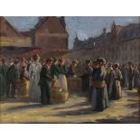 * Hanny FRANKE (1890-1973), (German School), (aka Johann Emil Franke), Oil on board, Street Market