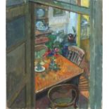 Pat ALGAR (1939-2013), Oil on board, Winter Cheer - anemones on the kitchen table, Bears studio