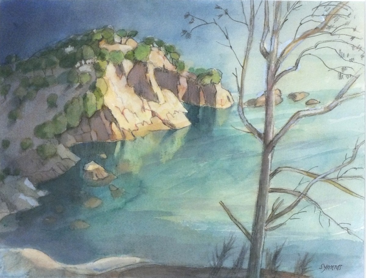 * Ken SYMONDS (1927-2010), Watercolour, A quiet coastal cove, Signed, 10.75" x 14.25" (27.3cm x 36.