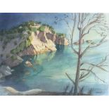 * Ken SYMONDS (1927-2010), Watercolour, A quiet coastal cove, Signed, 10.75" x 14.25" (27.3cm x 36.