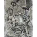 * Gill COUGHMAN (b.1960), Two monoprints, 'The Hug'; & 'The Embrace', Circa 2002, One signed, 15.25"
