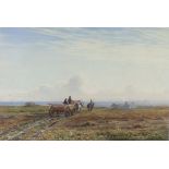 Arthur Henry ENOCK (1839-1917), Watercolour, Homeward bound - horse & wagon approaching a coastal