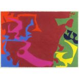 * Patrick HERON (1920-1999), Gouache on Arches paper, Purple, yellow, orange, pink, blue, green &