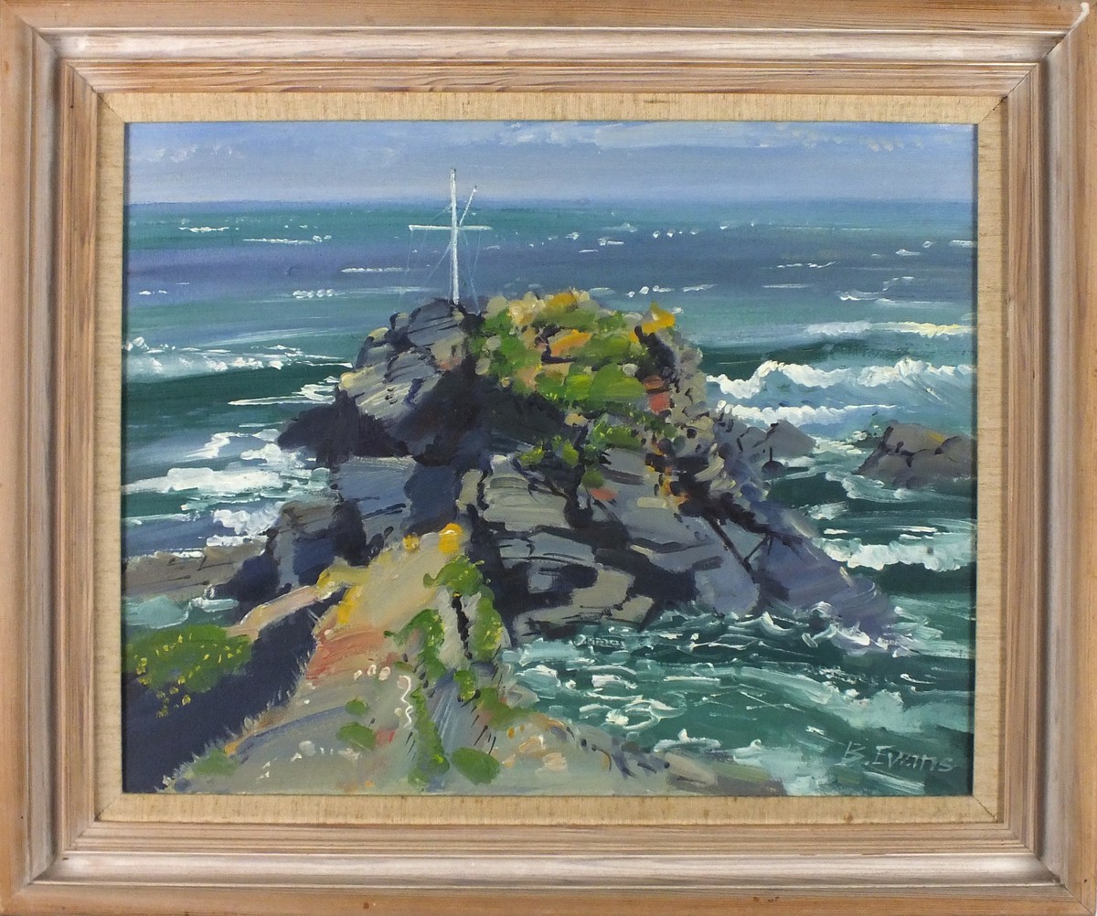 * Bernard EVANS (1929-2014), Oil on canvas, 'East Wind, Cadgwith The Todden', Inscribed & dated 1990 - Image 2 of 2