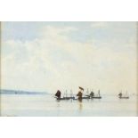 Walter LANGLEY (1852-1922), Watercolour, 'A Calm Morning Mounts Bay', Signed, 5" x 6.5" (12.7cm x