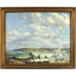 * Howard BARRON (1900-1991), (St Ives School), Oil on canvas, St Ives Bay Cornwall, Signed, 15.5"
