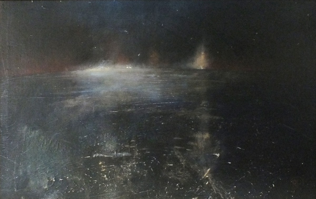 Richard Lannowe HALL (b.1951), Oil on board, 'Nocturne - Looking for the Way', Inscribed to verso,