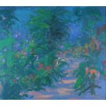 * John MILLER (1931-2002), Oil on canvas 'The Garden at Sancreed', Inscribed to verso Artist