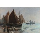 Edmund G. FULLER (1858-1940), Oil on canvas, Off Loading the Catch, Signed & dated 1892, 23" x