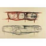 * Peter THURSBY (1930-2011), Drawing / mixed media on paper, Untitled drawings for a sculpture,