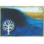 * Nancy PICKARD (b.1963), Mixed media on paper, 'Indigo Tree', Inscribed, Signed & dated 2003, 7.