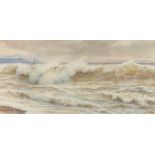 Ernest STUART (Exhibited 1889-1915), Watercolour, Waves breaking on the Cornish coast?, Signed, 9" x