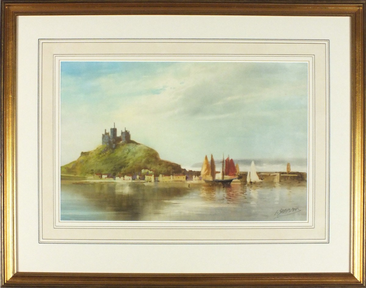 John SHAPLAND (1865-1929), Watercolour, 'St Michael's Mount Cornwall', Signed, 10" x 15.75" (25. - Image 2 of 2