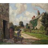 * John Anthony PARK (1878-1962), Oil on canvas, The Farmers Wife - Kerris Farm Cornwall, 19.5" x
