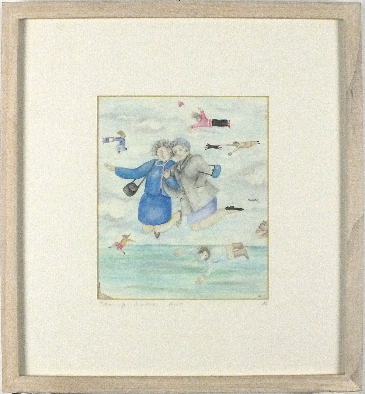 * Alison ENGLEFIELD, Watercolour, 'Taking mother out', Inscribed, Signed with initials & dated (20) - Image 2 of 2