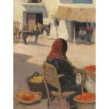 * Adrianua Johannes ZWART (1903-1981), (Dutch/Hague School), Oil on canvas, The fruit seller in