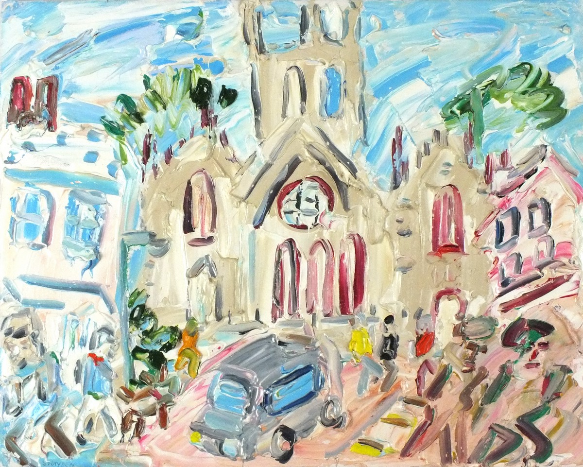 Sean HAYDEN (b.1979), Oil on canvas board, St Mary's Church Penzance, Signed, Unframed, 16" x 20" (