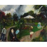 * Gill WATKISS (b.1938), Oil on board, 'The Bandstand Morrab Park' (Penzance), Inscribed & dated