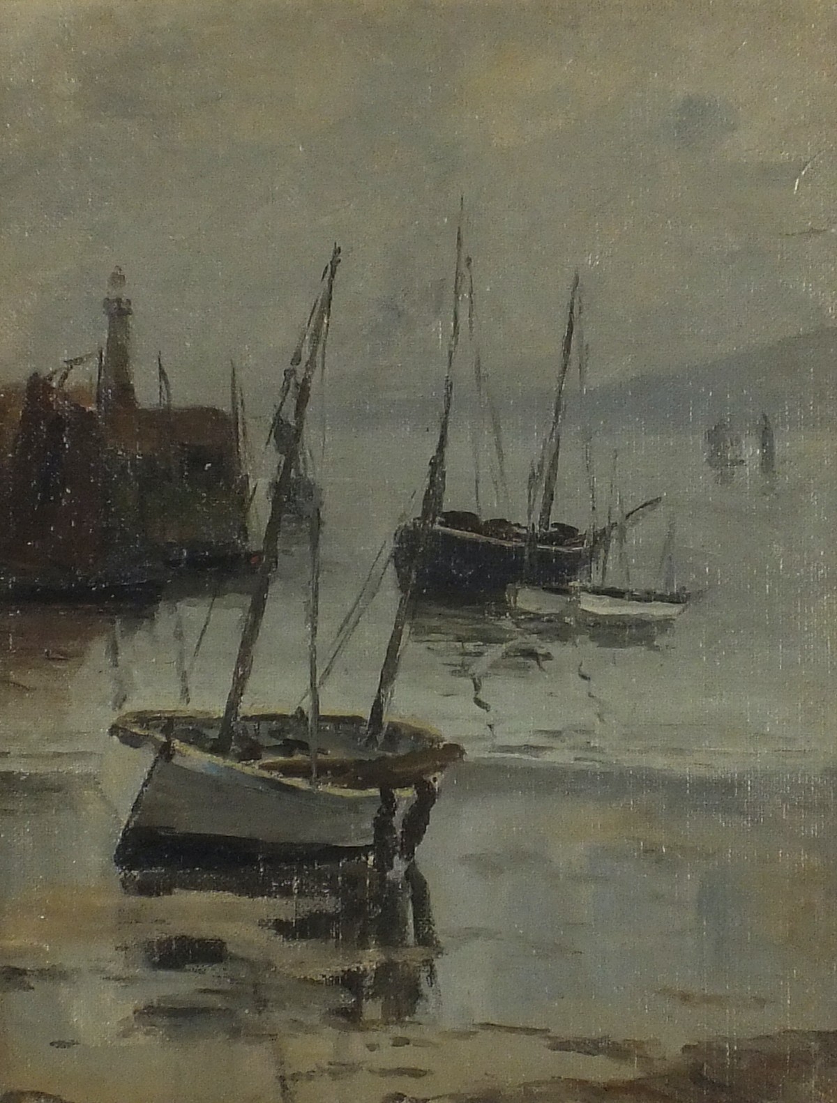 Franklin WHITE (1892-1975), (Australian School), Oil on canvas board, Misty morning St Ives Harbour,