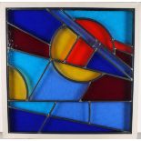 Jenny BARKER (b.1951), A leaded glass panel 'Sunrise', Framed, 20" x 20" (50.8cm x 50.8cm)