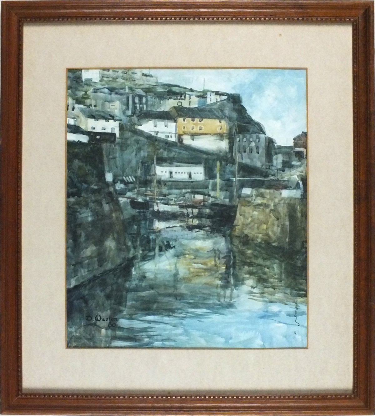 * David WESTON (b.1942), Watercolour, Mevagissey Harbour, Signed & dated (19)80, 14" x 12" (35.6cm x - Image 2 of 2