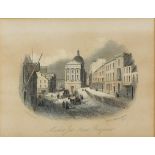 Four 19th Century black & white engravings / prints, 'Public Rooms Penzance'; 'Esplanade