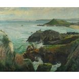 * Fred BOTTOMLEY (1883-1960), Oil on canvas, 'Cornish Cliffs St Ives' - looking towards the Island &
