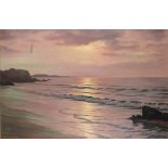 * Roger de la CORBIERE (1893-1974), (French School), Oil on canvas, Evening Light on a calm sea,
