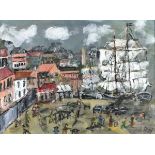 Roy DAVEY (b.1946), Acrylic on canvas board, A busy French port, Signed ROY, 11.5" x 15.5" (29.2cm x