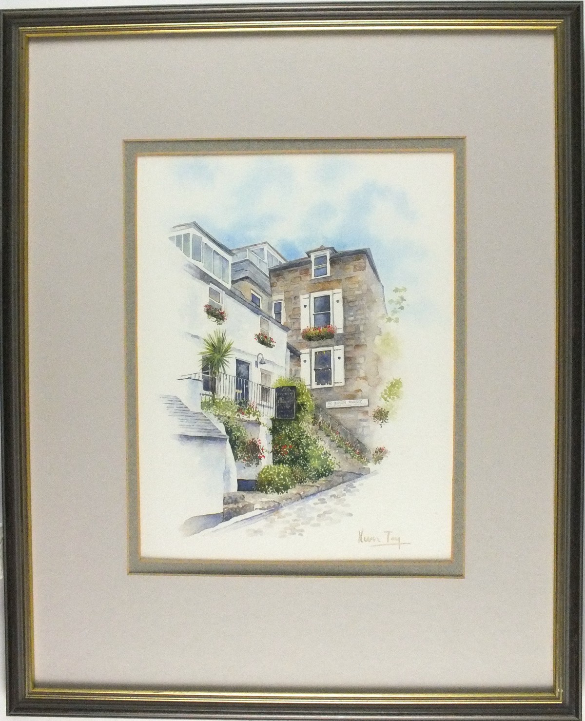 Kevin TOY, Watercolour, Street Scene St Ives Cornwall, Signed, 12" x 9.25" (30.5cm x 23.5cm) - Image 2 of 2