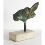 Roger DEAN (b.1937), A bronze sculpture of a sheeps head, 10.75" high (27.3cm) including base, Note:
