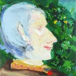* Philip SUTTON (b.1928), Oil on canvas, Portrait of Francis Hewlett, Inscribed , signed & dated