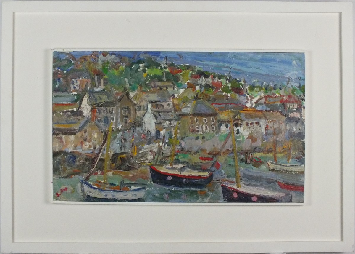 * Linda WEIR (b.1949), Oil on board, 'Mousehole Spring', Inscribed to verso, Signed with initials, - Image 2 of 3