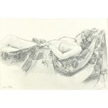 Cecil RILEY (1917-2015), Pencil drawing, 'Reclining Nude', Inscribed to verso, Signed, 10.25" x