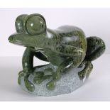 Lawrence MURLEY (b,1962), A sculpture in green Connemara marble of a Frog, Numbered CCXVIII,