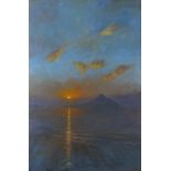 Stephen CUMMINS (b.1943), Acrylic on canvas, 'New Day Dawn St Michael's Mount', Signed, 29.5" x 19.