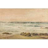 Arthur SUKER (1857-1940), Watercolour, 'Low Water Near Land's End', Signed with initials, 15" x