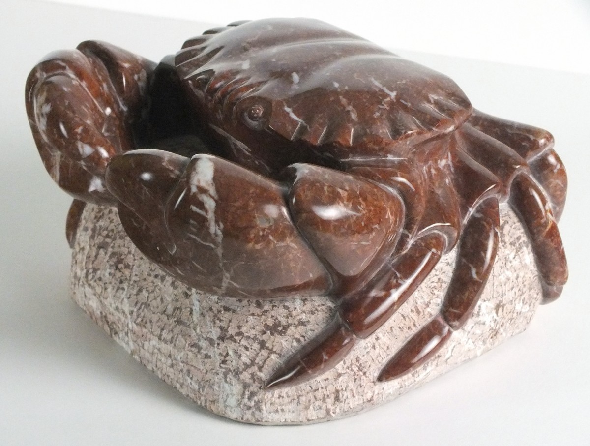Lawrence MURLEY (b.1962), A sculpture in rosso Verona Turkish Marble of a Crab, Numbered XXVI,