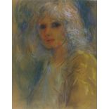 Joan RILEY (1920-2015), Pastel, Self portrait - head & shoulder portrait, Signed, 23.25" x 18.5" (