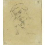 * Quentin WILLIAMS (b.1931), Pencil drawing, Head & shoulder portrait of a woman (Mrs Cave model