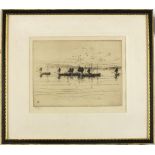 Alfred HARTLEY (1855-1933), Etching dry point, Waiting for High Tide, Signed in pencil, 5.75" x 7.