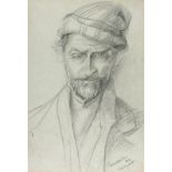 * Sven BERLIN (1911-1999), Pencil drawing, Self Portrait, Inscribed 'New Forest', Signed & dated