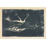 * John WELLS (1907-2000), Etching on paper, Dead bird, Signed & dated 1950 in pencil, 5" x 7.5"