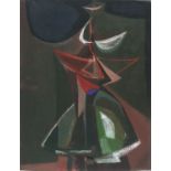 * John WELLS (1907-2000), Oil on canvas, 'Tertia in Die' (The Third Day), Inscribed on backing