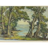 * Samuel John Lamorna BIRCH (1869-1955), Coloured print, 'The Shores of Loch Riddon Argyllshire',