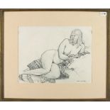 Cecil RILEY (1917-2015), Pencil drawing, 'Siesta', Inscribed, Signed, 11.5" x 15" (29.2cm x 38cm)