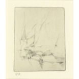 John WELLS (1907-2000), Etching drypoint, Untitled abstract, Inscribed P.P. (printer's proof), 5.75"