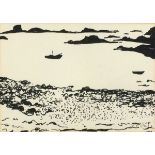 Joan RILEY (1920-2015), Black ink drawing, 'On Bryher' Isles of Scilly, Inscribed to verso,