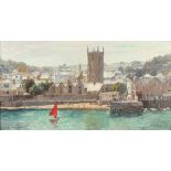 * Nancy BAILEY (1913-2012), Oil on canvas board, 'St Ia's Church & harbour St Ives, Signed, 15.25" x